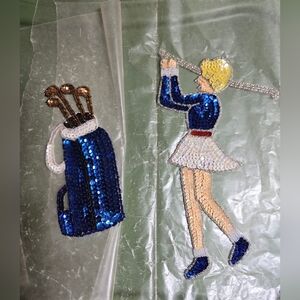 1989 Union Trading Golf Patches For Sewing Sequins & Shine Adorable On Wax Paper